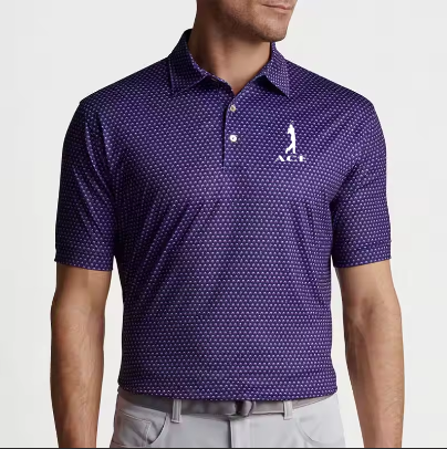 Ace Logo Polo Shirt/Purple With Dots