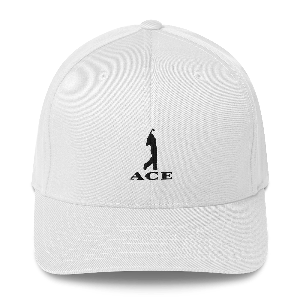 Ace Logo FlexFit Hat White/Black