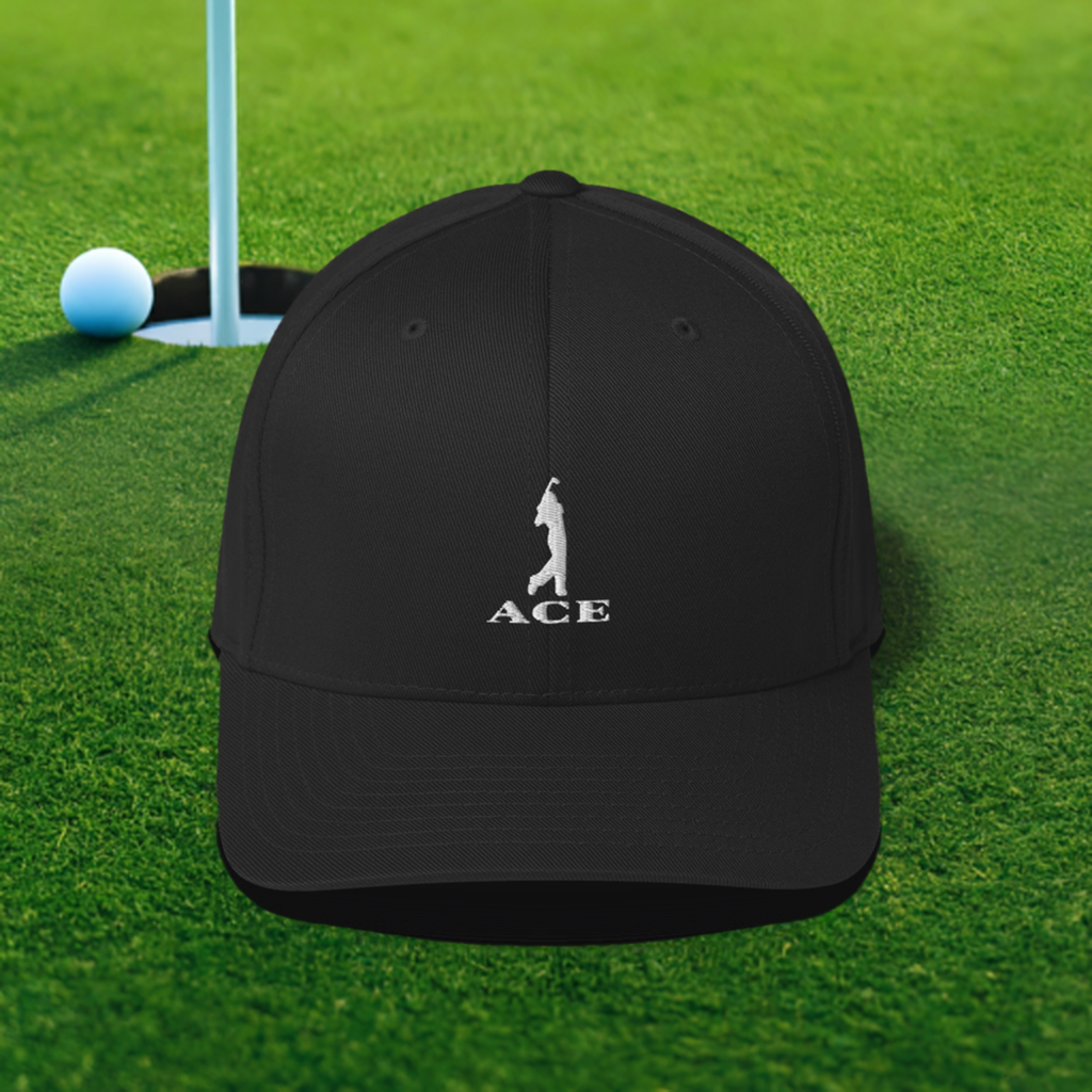 Ace Logo FlexFit Hat Black/White