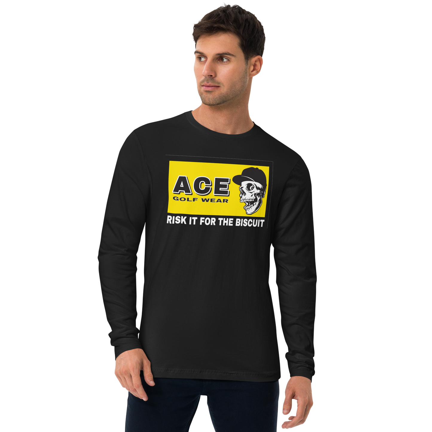 Risk It Long Sleeve Shirt Front Print Only/Black