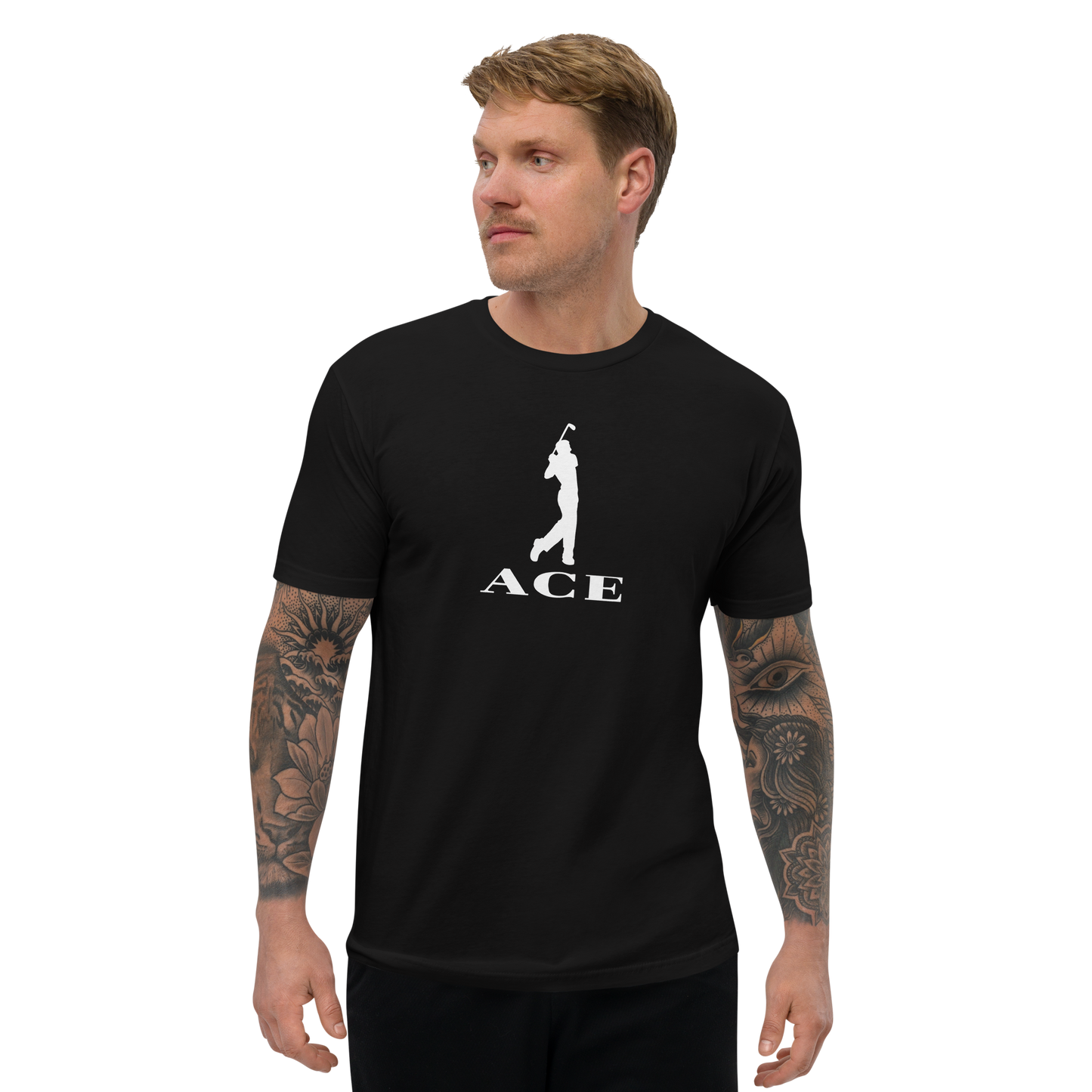 Ace Logo Front Print T-shirt/Black