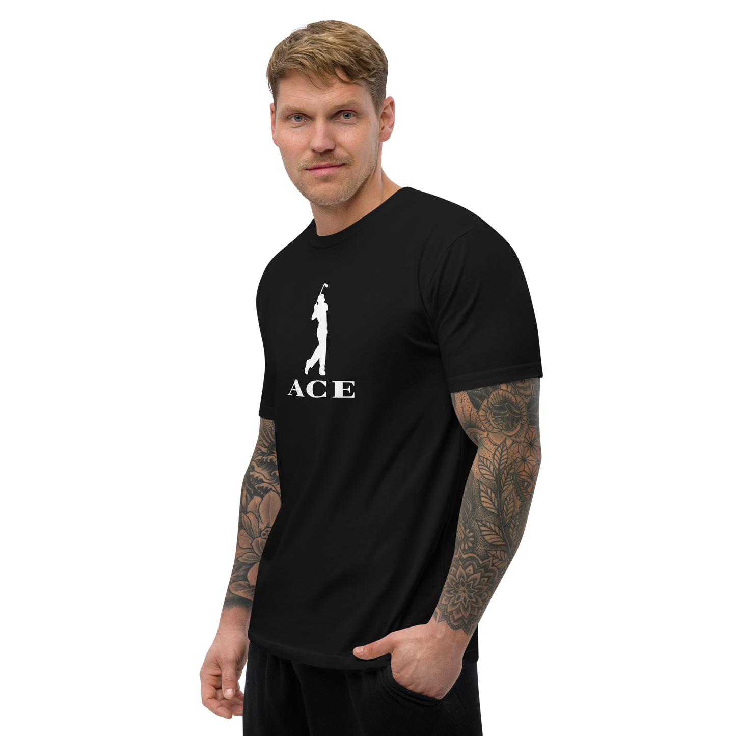 Ace Logo Front Print T-shirt/Black