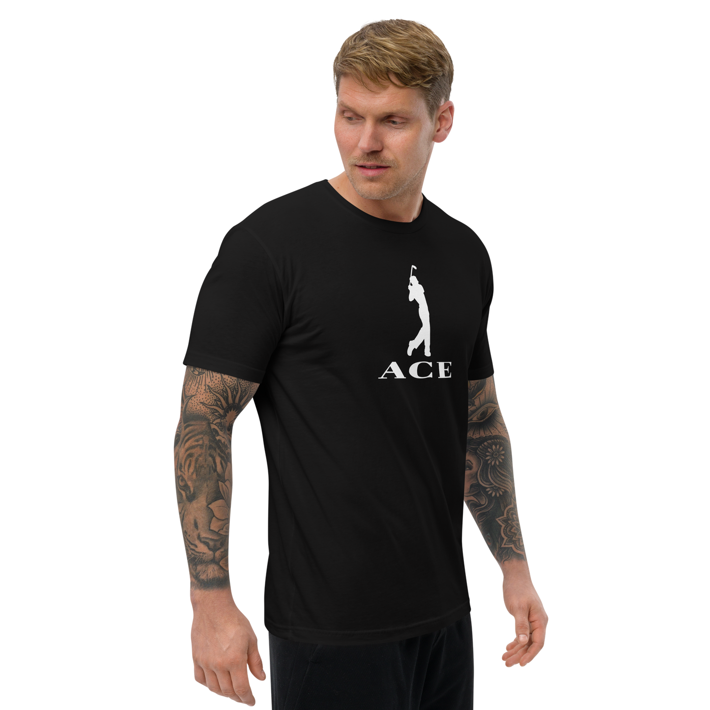 Ace Logo Front Print T-shirt/Black