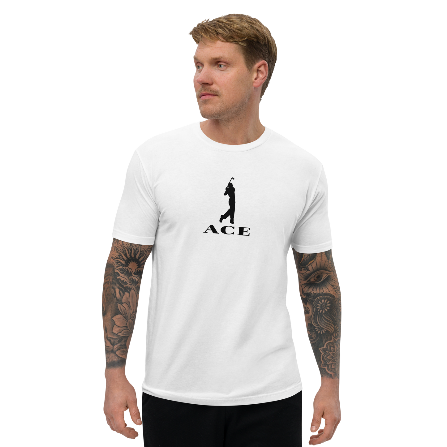 Ace Logo Front Print T-shirt/White