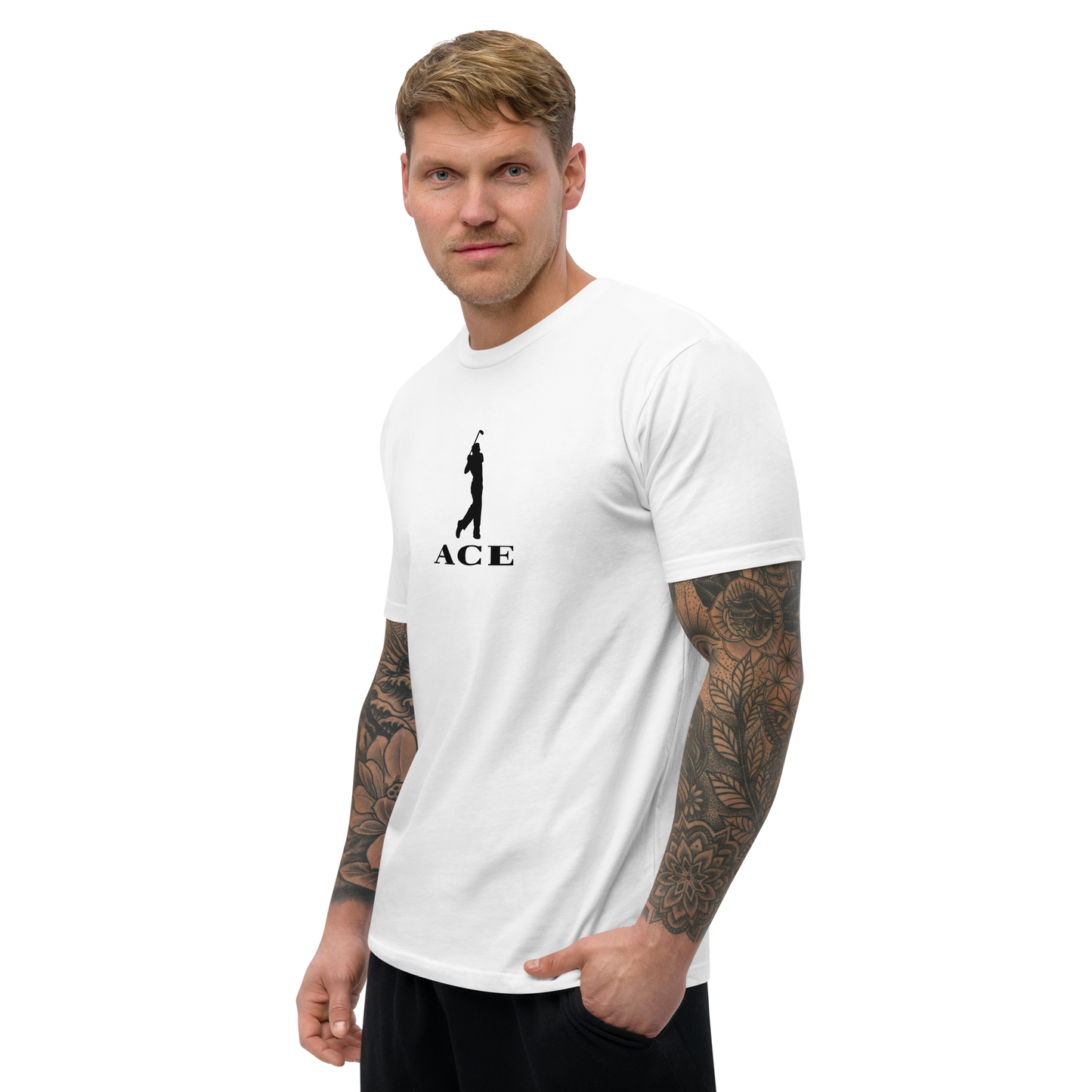 Ace Logo Front Print T-shirt/White