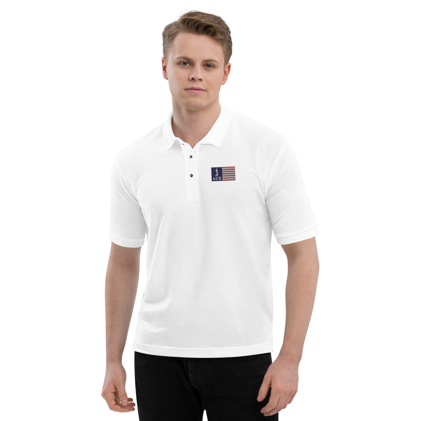 Ace Flag Polo/White