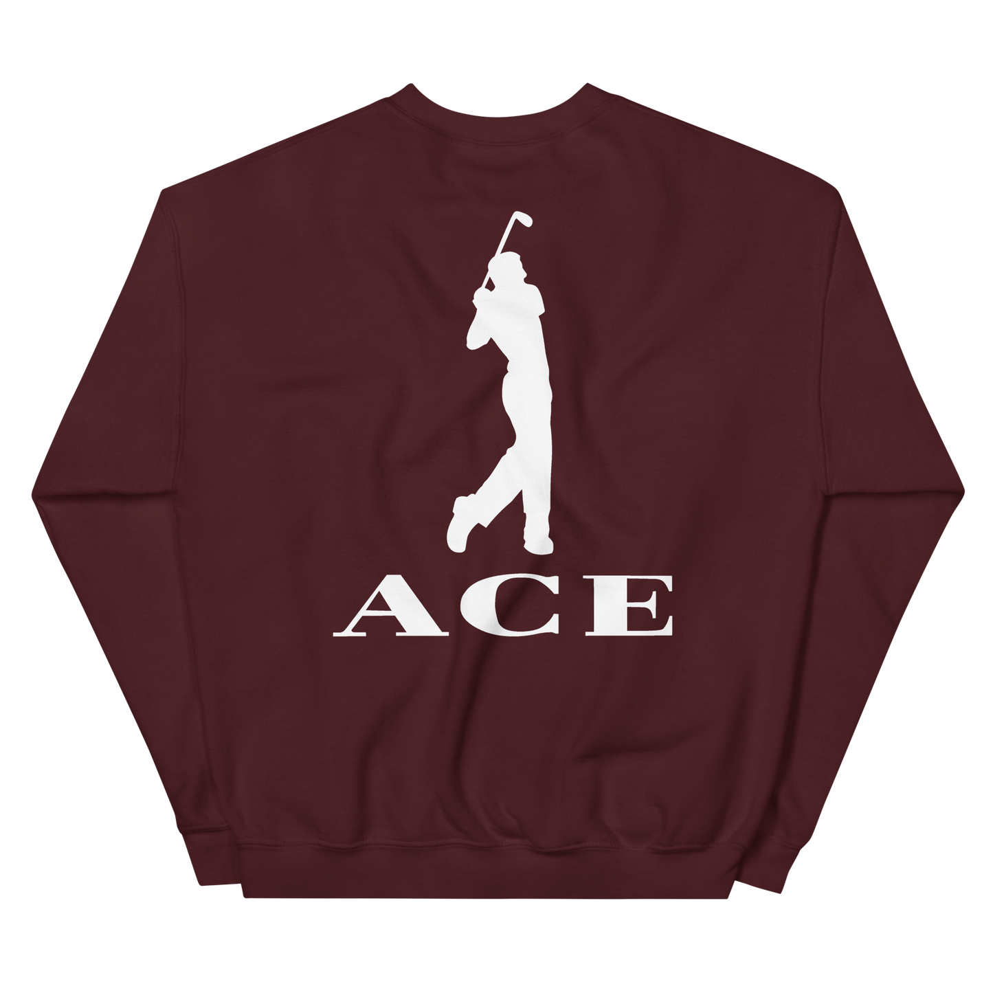 Ace Logo Front & Back Print Sweatshirt/Maroon & White