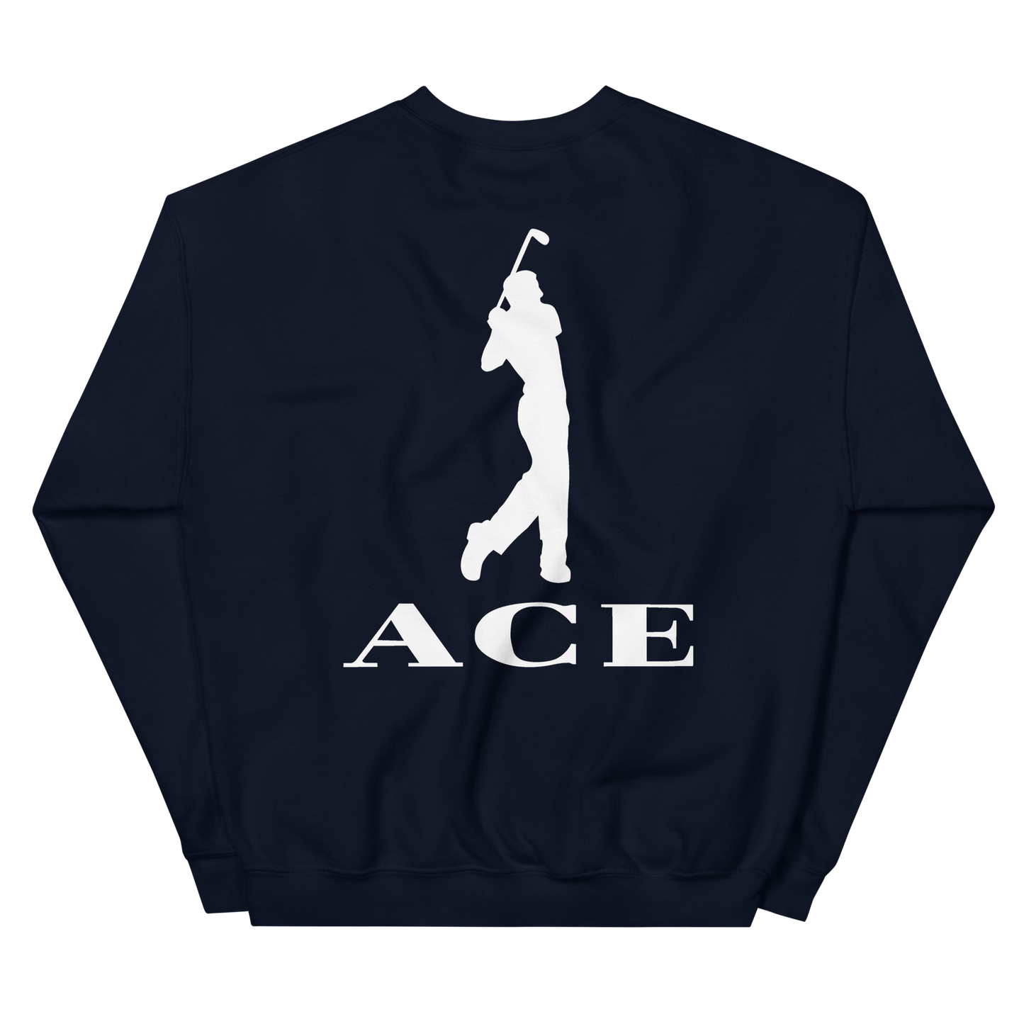 Ace Logo Front & Back Print Sweatshirt/Navy & White
