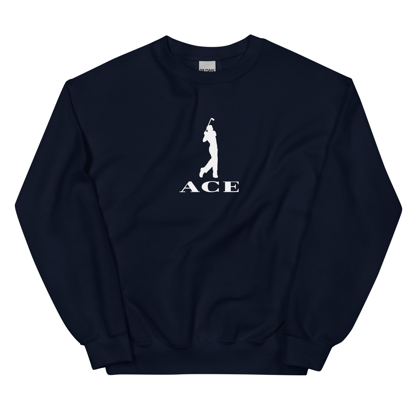 Ace Logo Front & Back Print Sweatshirt/Navy & White