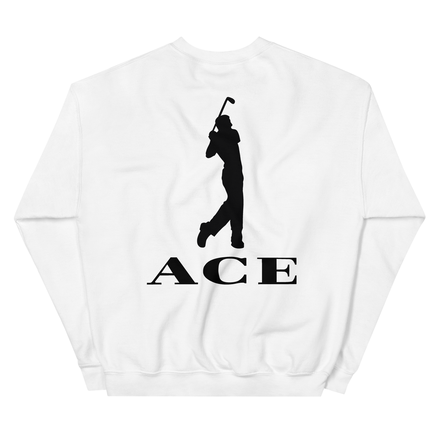 Ace Logo Front & Back Print Sweatshirt/White & Black