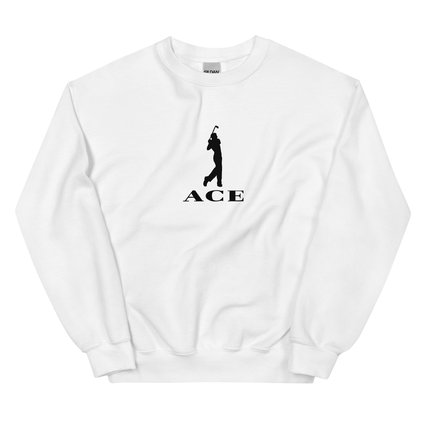 Ace Logo Front & Back Print Sweatshirt/White & Black