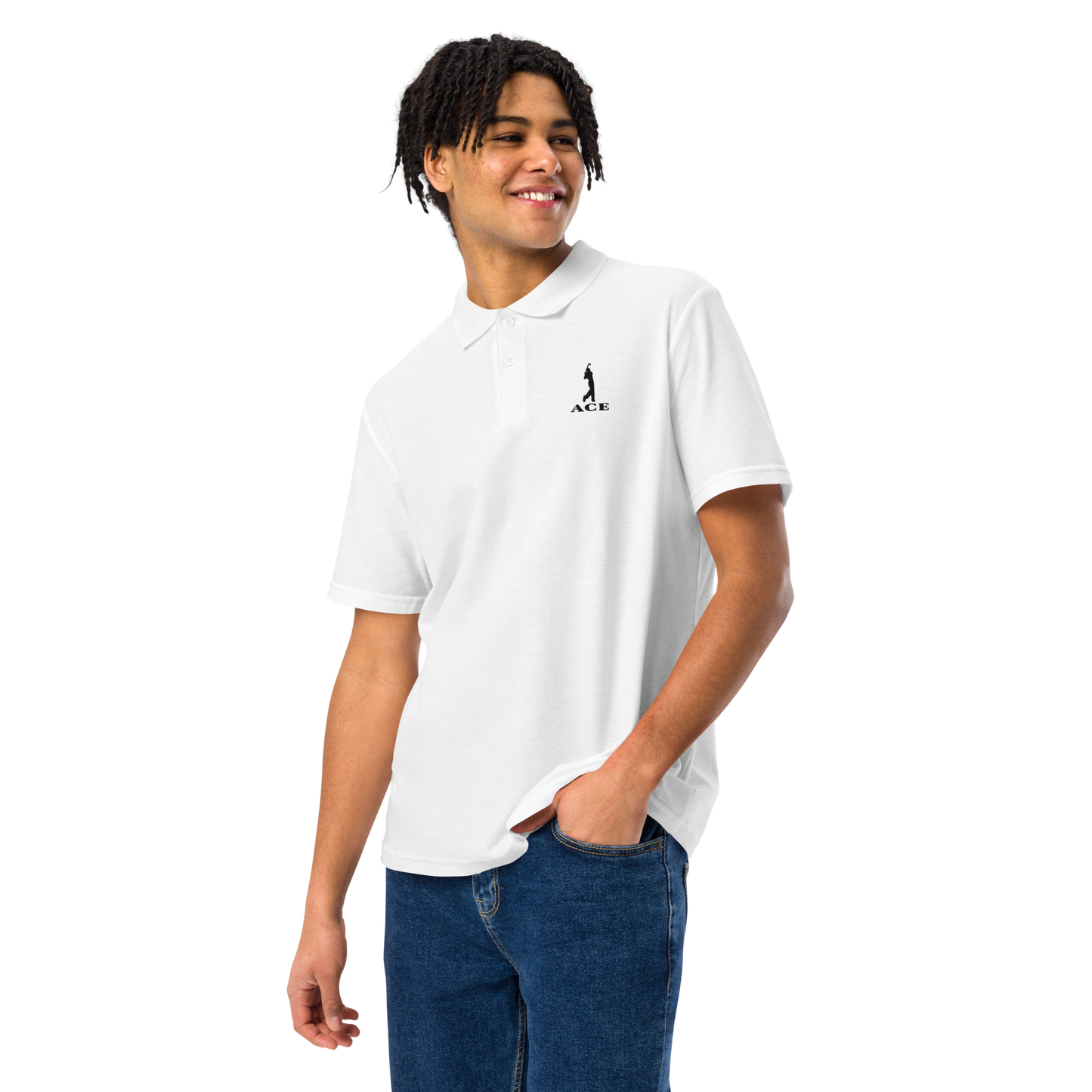 Ace Logo Polo/White