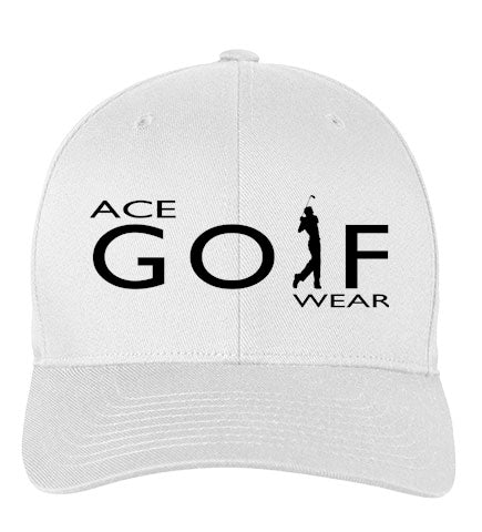 Ace Golf Wear Pro Hat White & Black S/M L/XL
