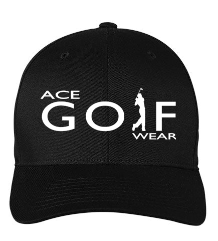 Ace Golf Wear Pro Hat Black & White S/M L/XL
