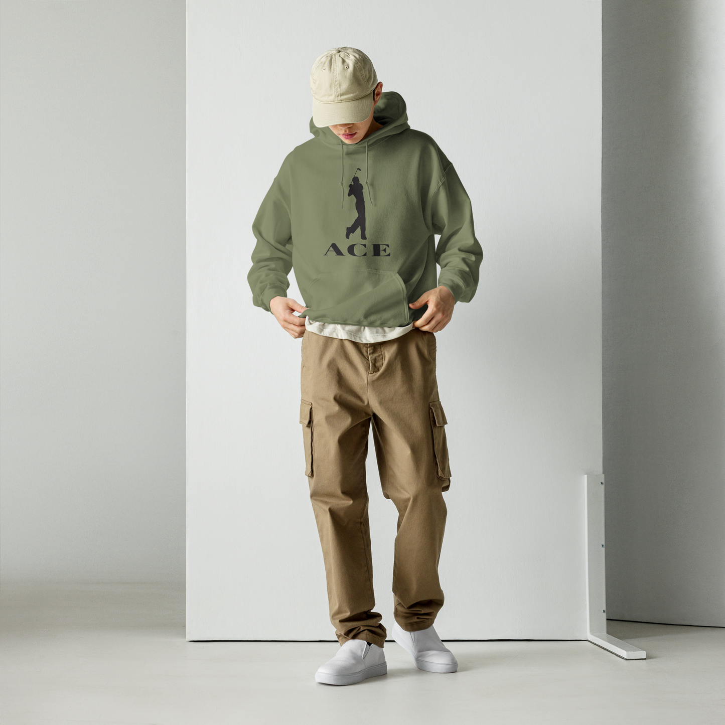 Ace Logo Hoodie/Military Green